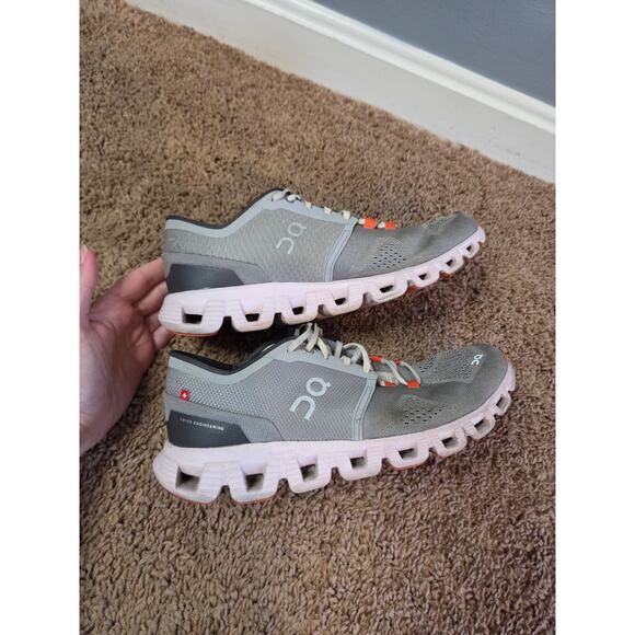 On Running cloud x alloy lily grey orange womens running sneaker on clouds 7.5 - Picture 5 of 8